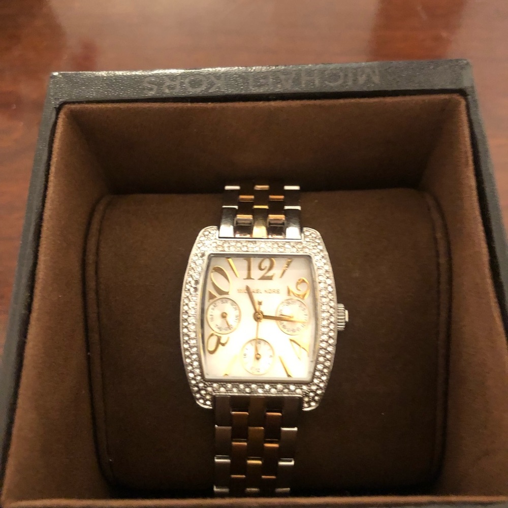 Michael Kors watch with pave crystals